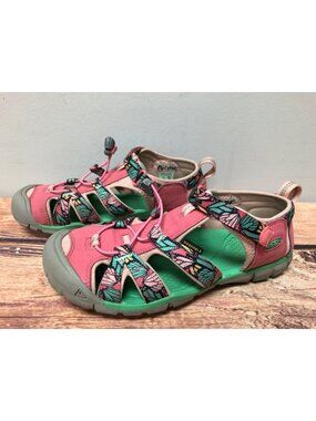 Keen Seacamp II CNX Pink Floral Sport Sandals Girls Big Kids 5 /37 (7q94)